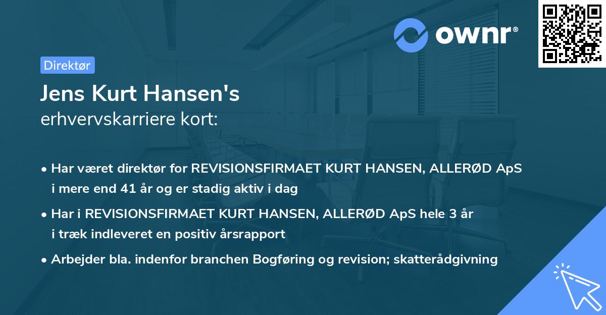 Jens Kurt Hansen's erhvervskarriere kort