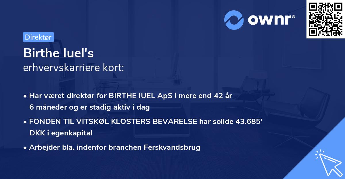 Birthe Iuel's erhvervskarriere kort