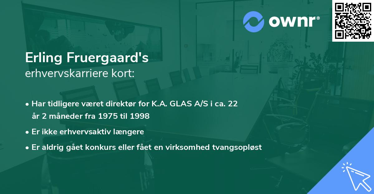 Erling Fruergaard's erhvervskarriere kort