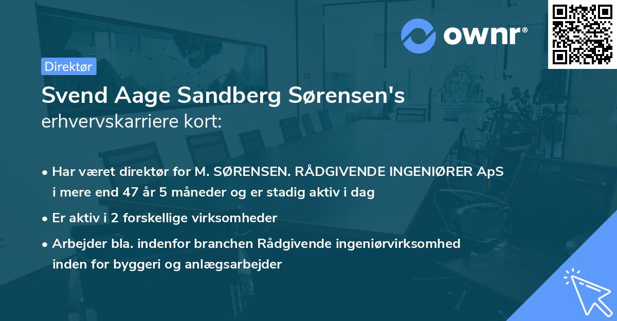 Svend Aage Sandberg Sørensen's erhvervskarriere kort