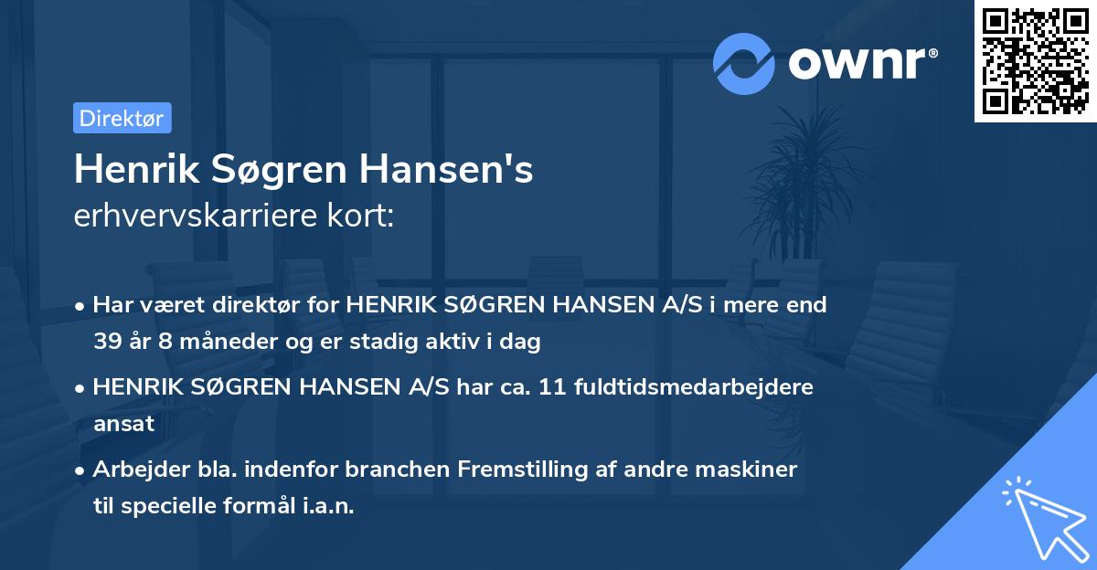 Henrik Søgren Hansen's erhvervskarriere kort