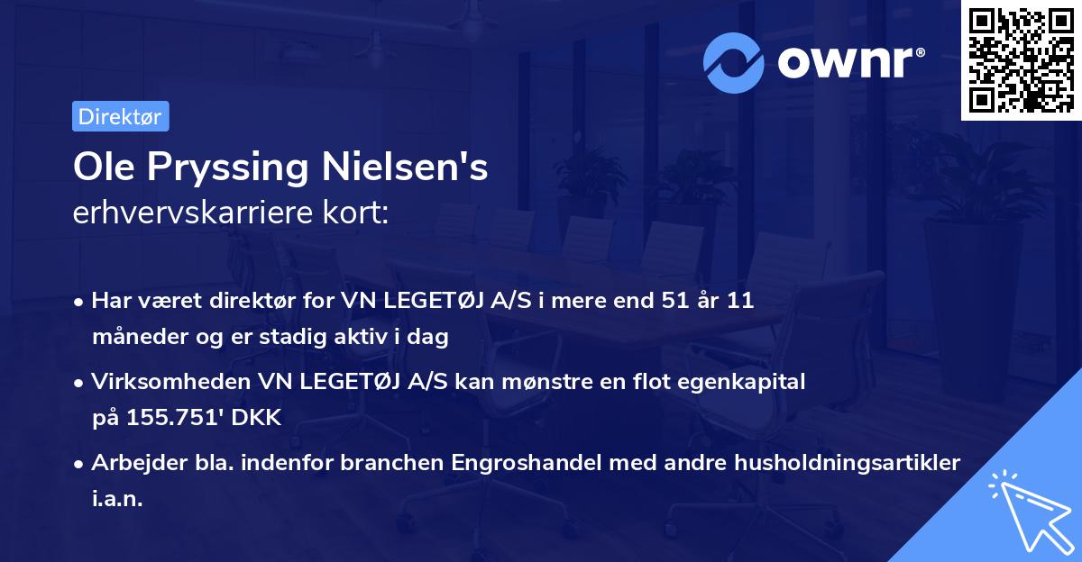 Ole Pryssing Nielsen's erhvervskarriere kort