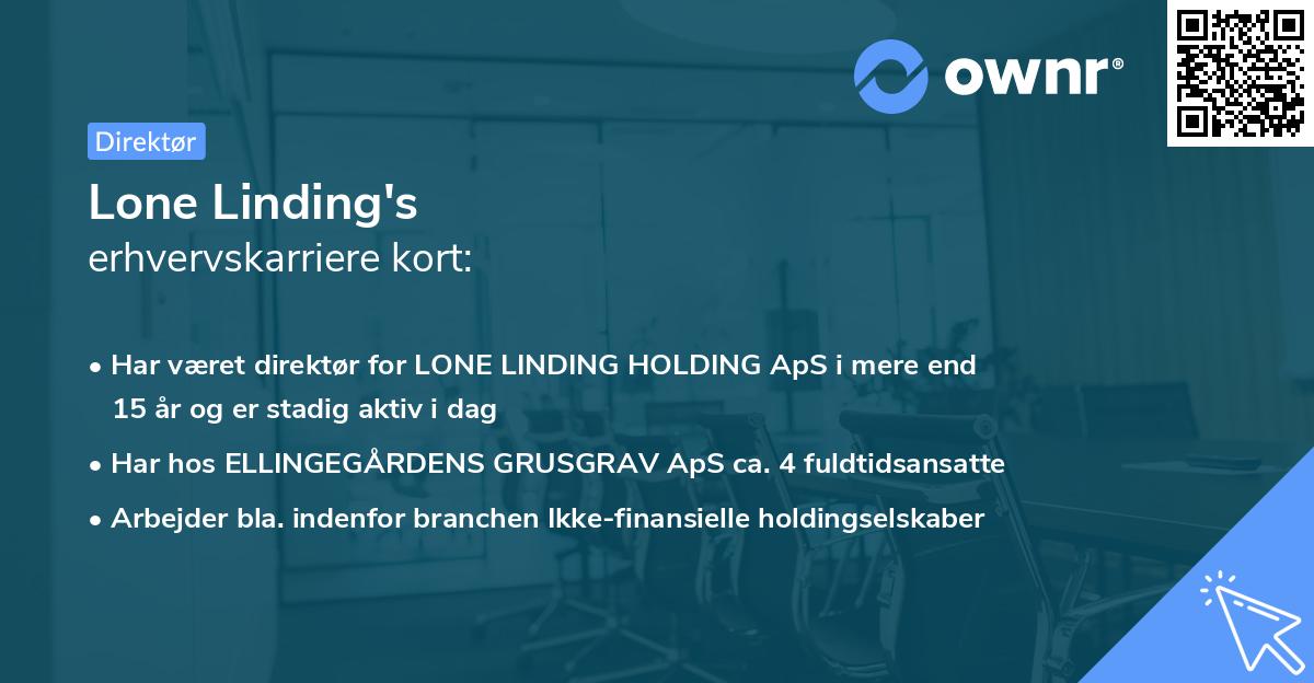 Lone Linding's erhvervskarriere kort