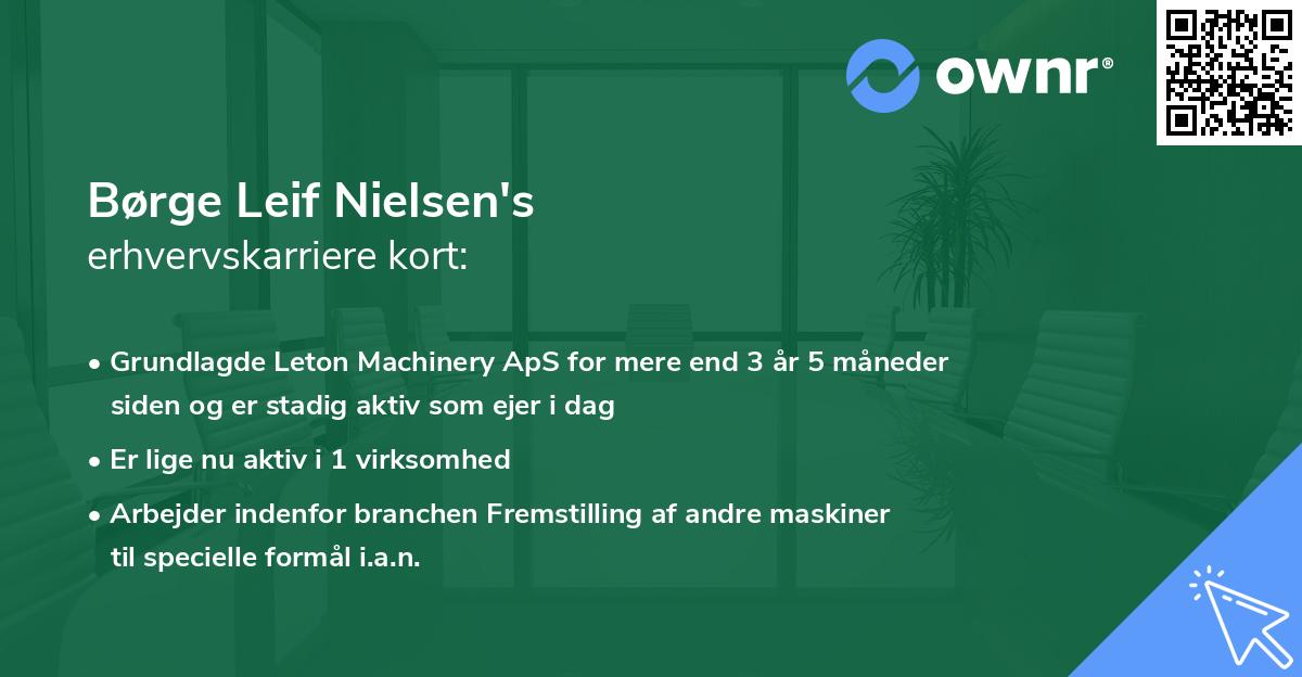 Børge Leif Nielsen's erhvervskarriere kort