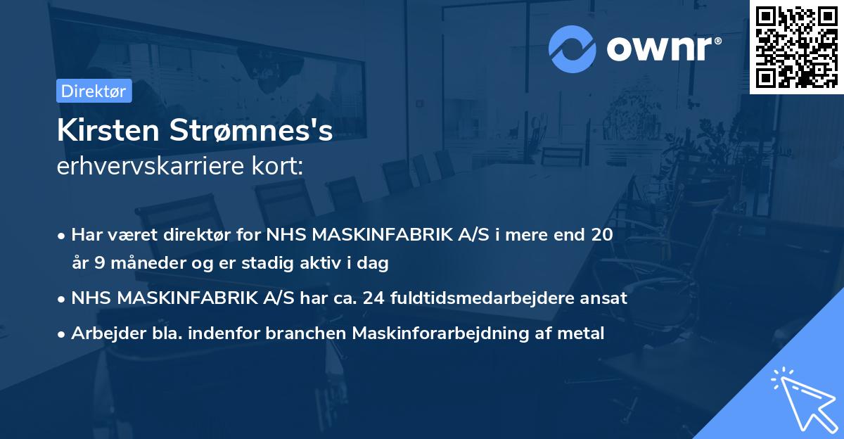 Kirsten Strømnes's erhvervskarriere kort