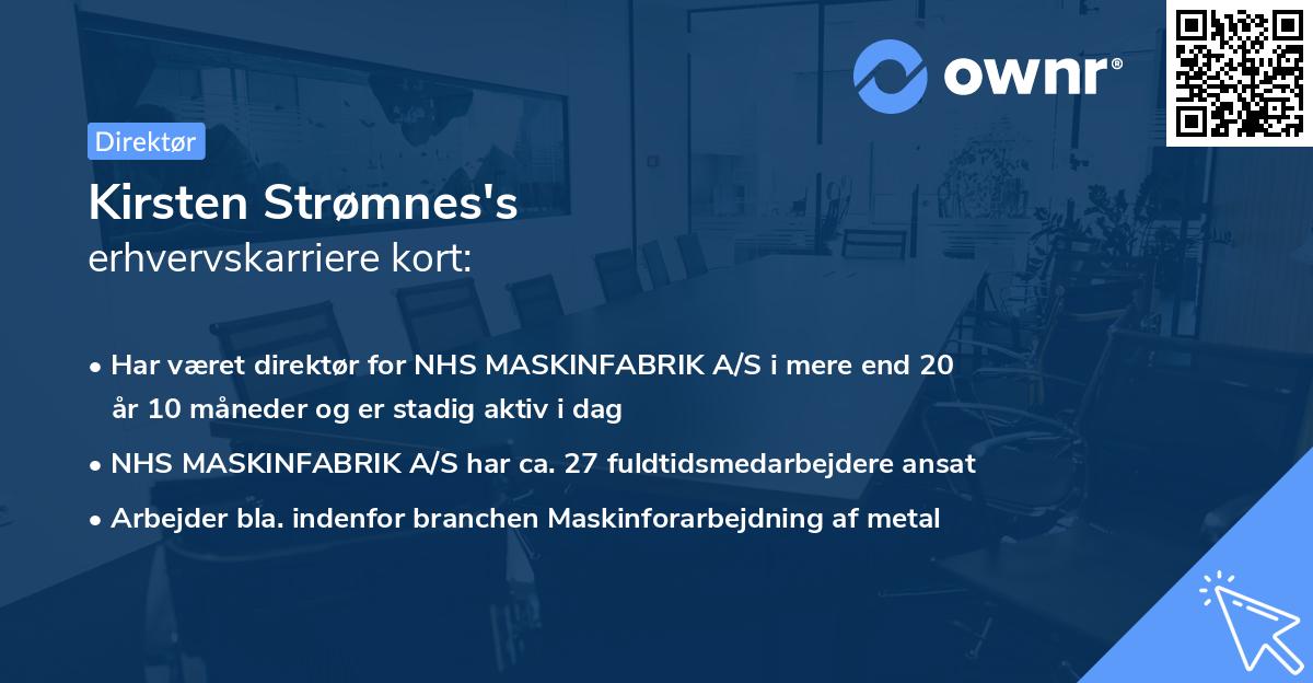 Kirsten Strømnes's erhvervskarriere kort