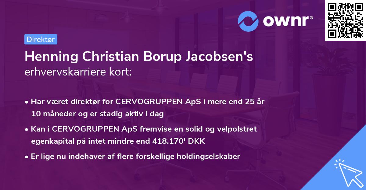 Henning Christian Borup Jacobsen's erhvervskarriere kort