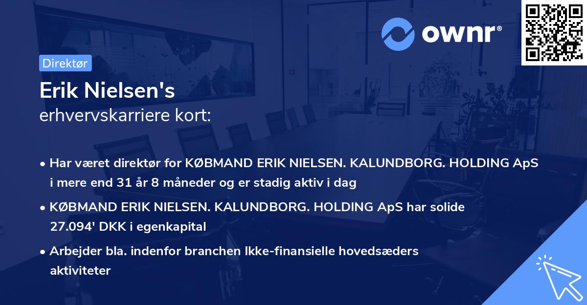 Erik Nielsen's erhvervskarriere kort