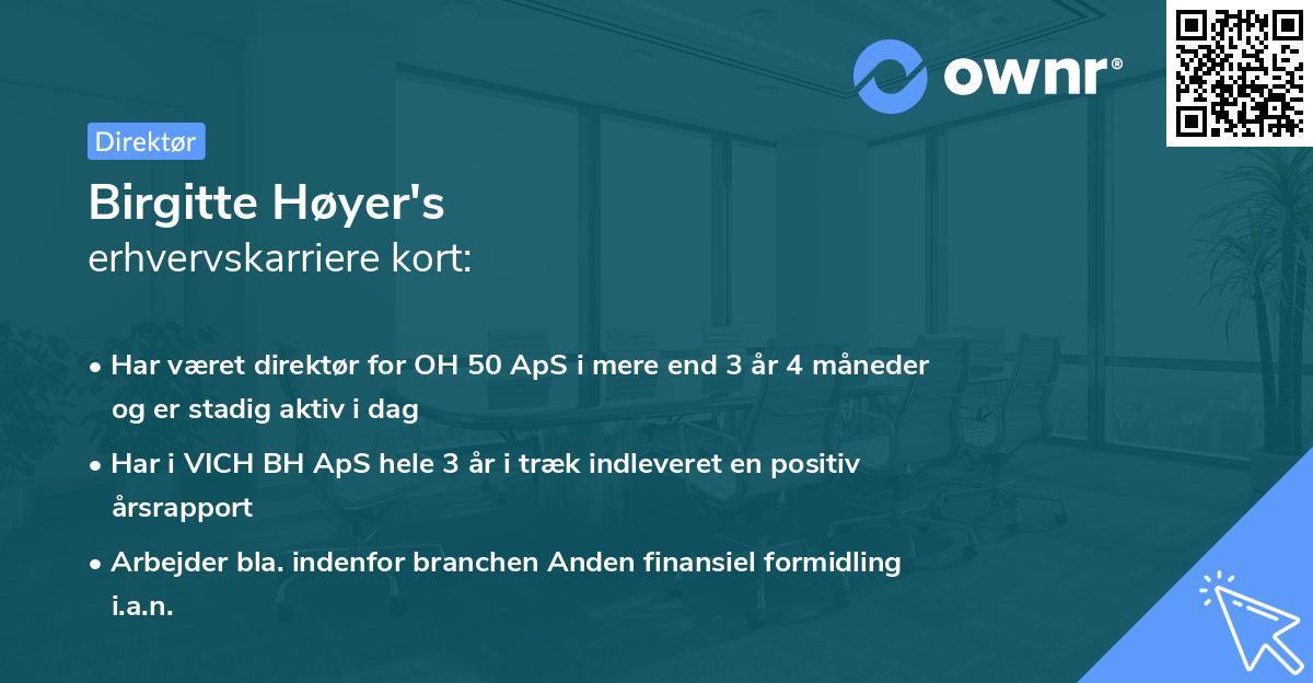 Birgitte Høyer's erhvervskarriere kort