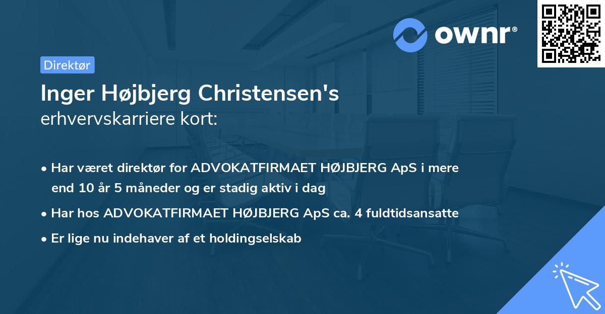 Inger Højbjerg Christensen's erhvervskarriere kort