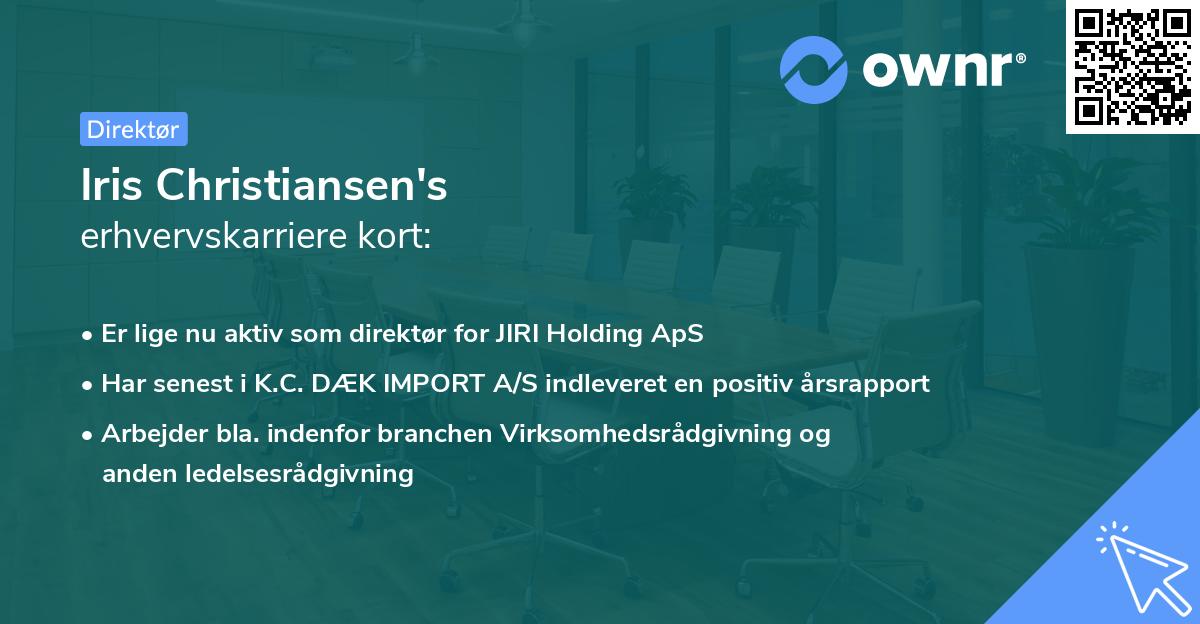 Iris Christiansen's erhvervskarriere kort