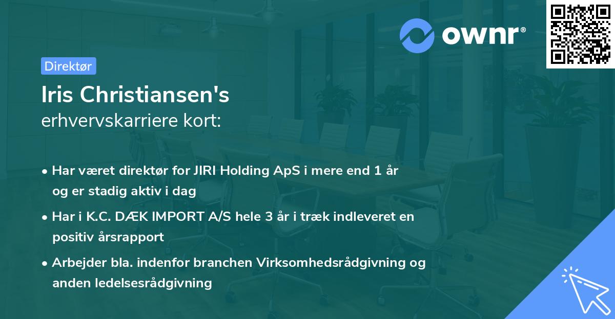 Iris Christiansen's erhvervskarriere kort