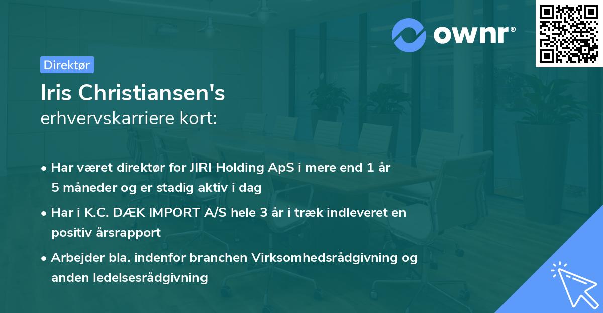 Iris Christiansen's erhvervskarriere kort