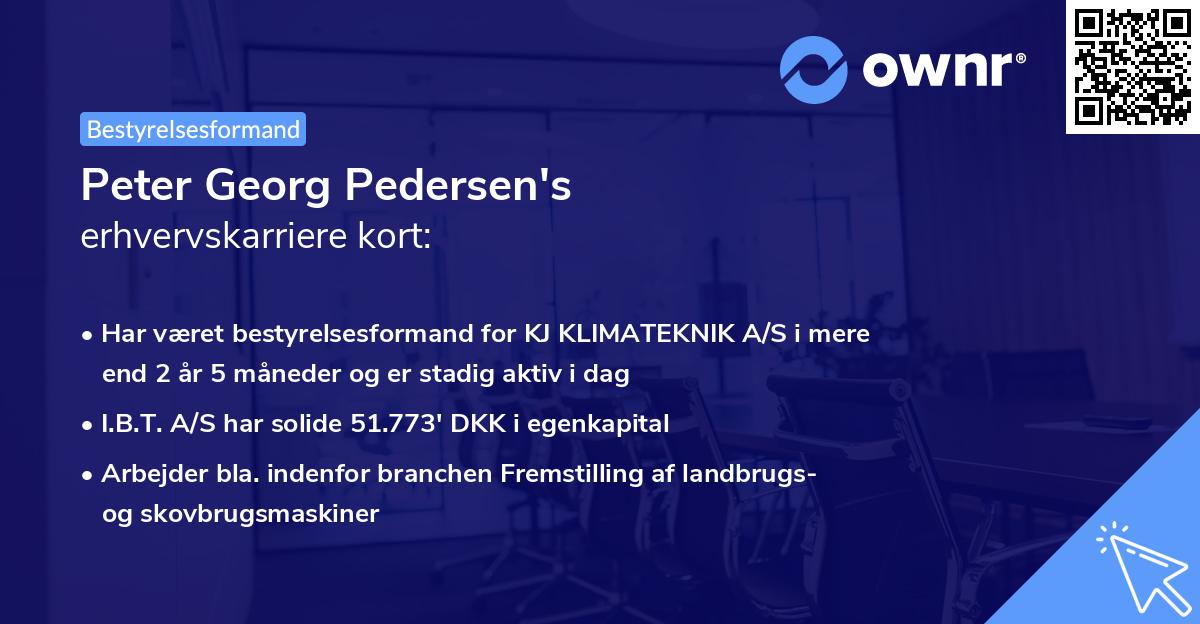 Peter Georg Pedersen's erhvervskarriere kort