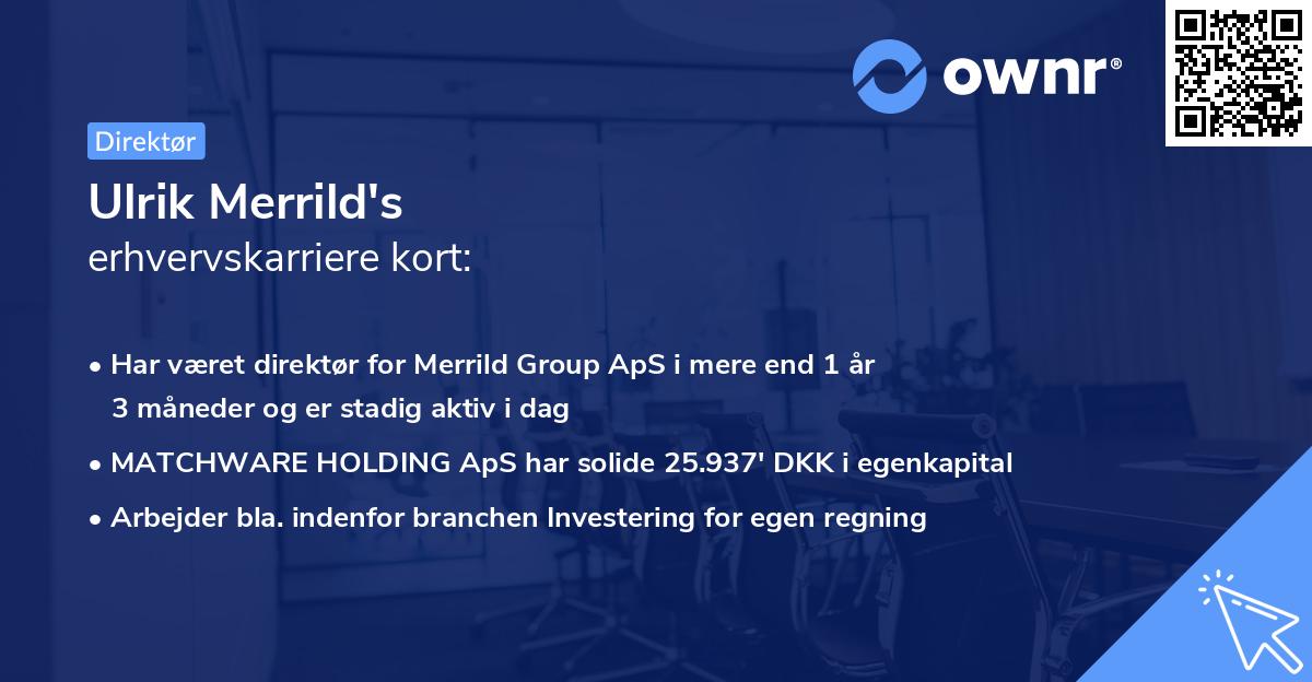 Ulrik Merrild's erhvervskarriere kort