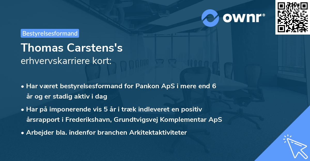 Thomas Carstens's erhvervskarriere kort