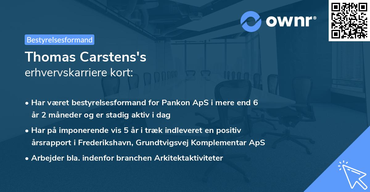 Thomas Carstens's erhvervskarriere kort