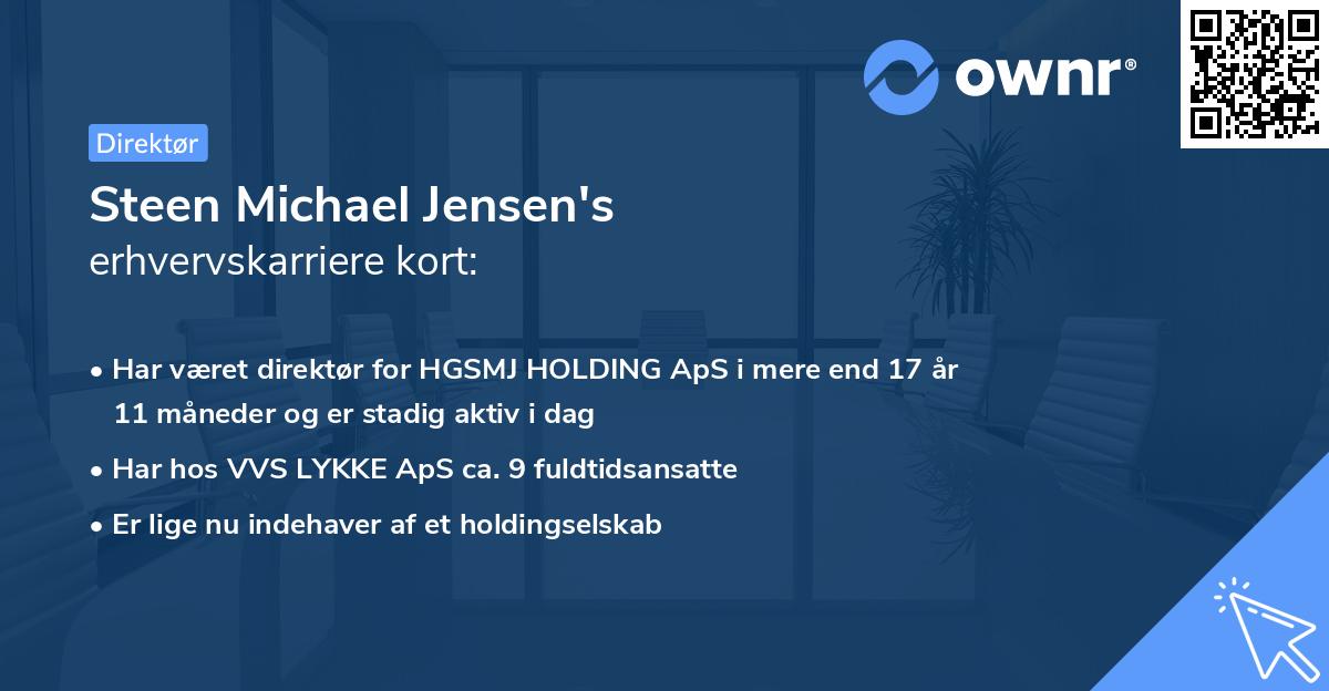 Steen Michael Jensen's erhvervskarriere kort