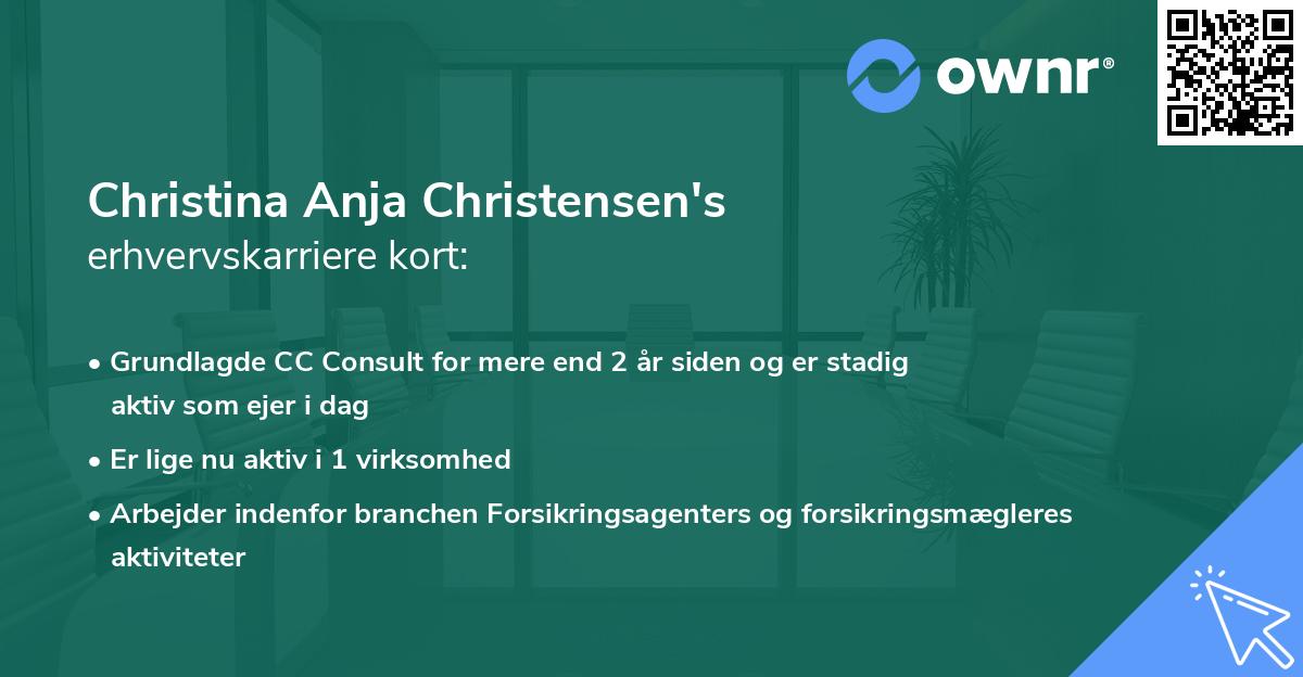 Christina Anja Christensen's erhvervskarriere kort