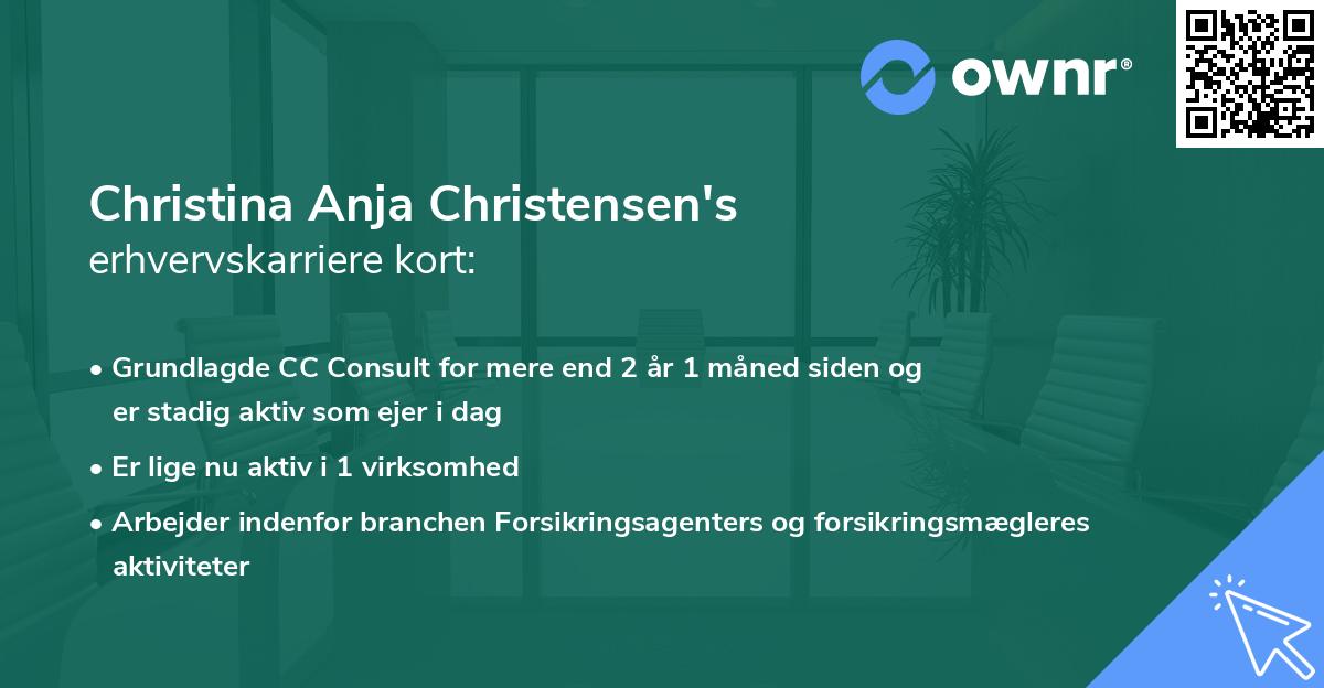 Christina Anja Christensen's erhvervskarriere kort