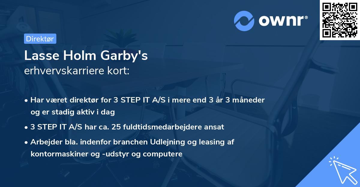 Lasse Holm Garby's erhvervskarriere kort