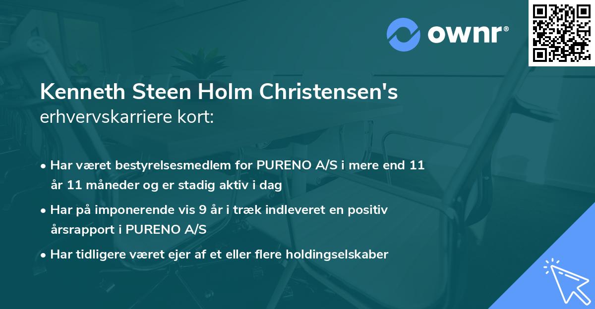 Kenneth Steen Holm Christensen's erhvervskarriere kort