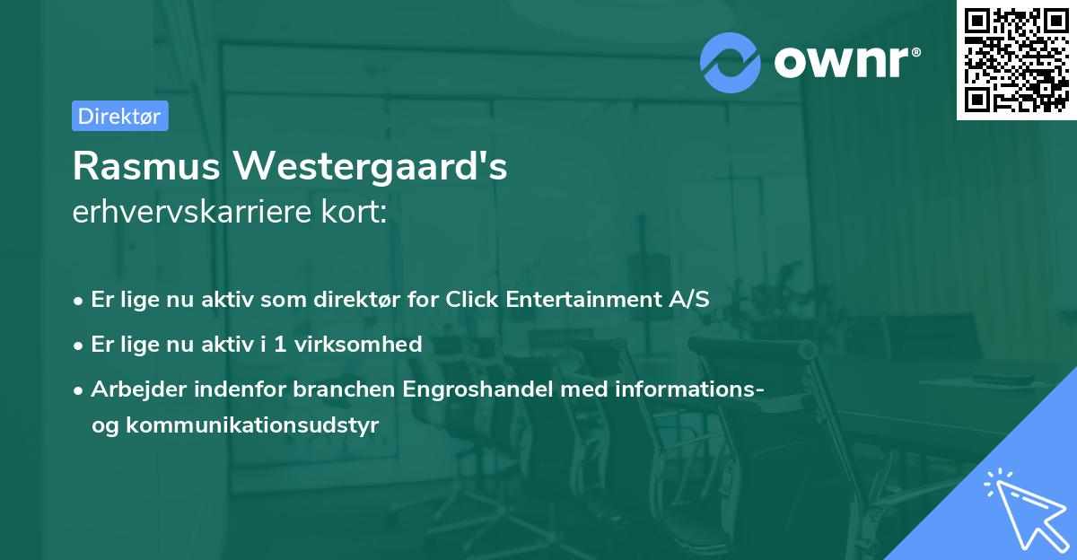 Rasmus Westergaard's erhvervskarriere kort