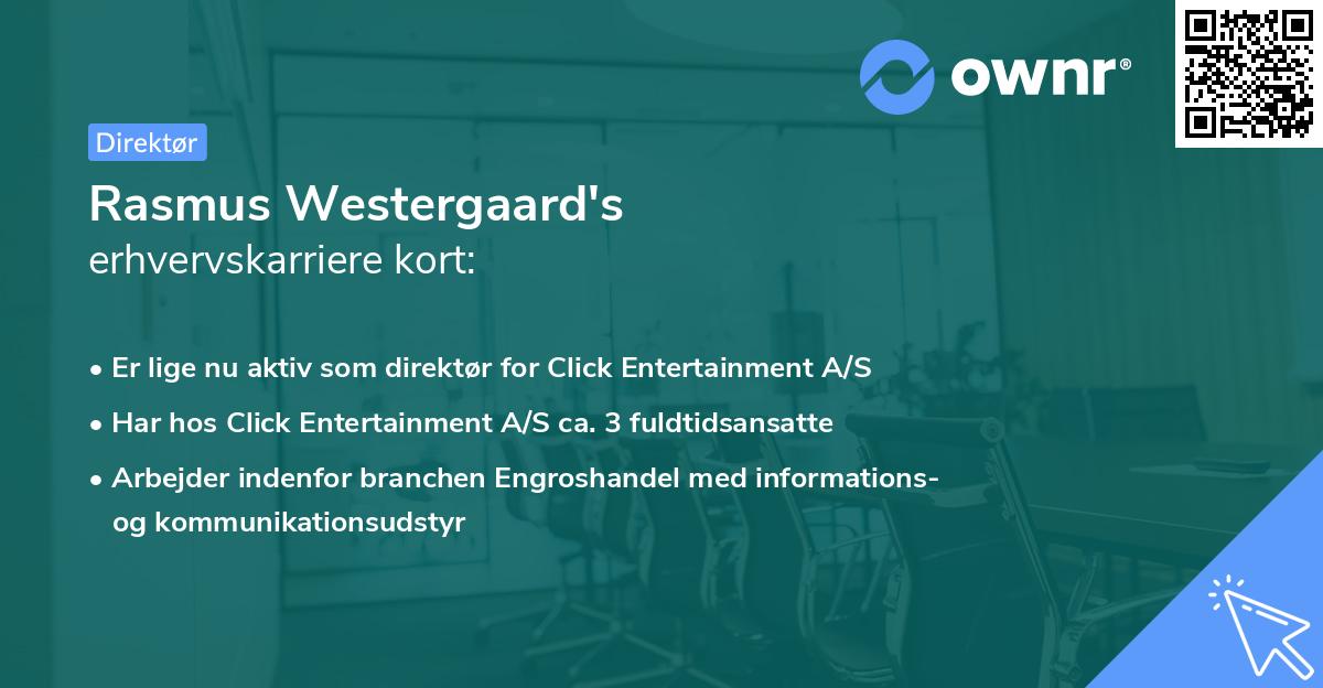 Rasmus Westergaard's erhvervskarriere kort