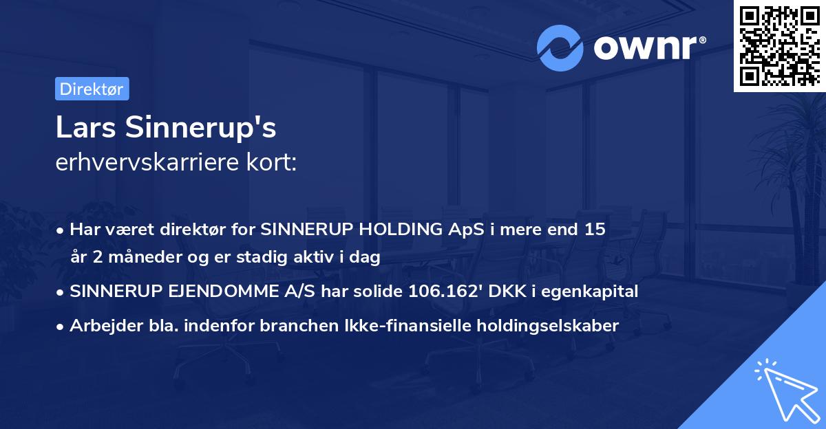 Lars Sinnerup's erhvervskarriere kort