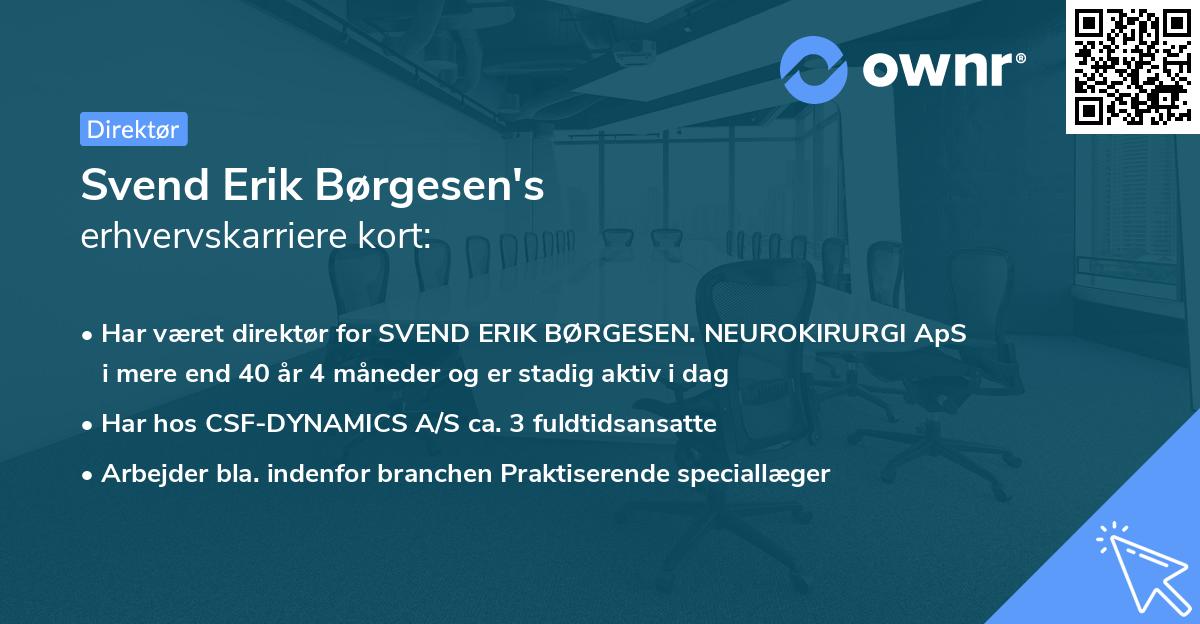 Svend Erik Børgesen's erhvervskarriere kort