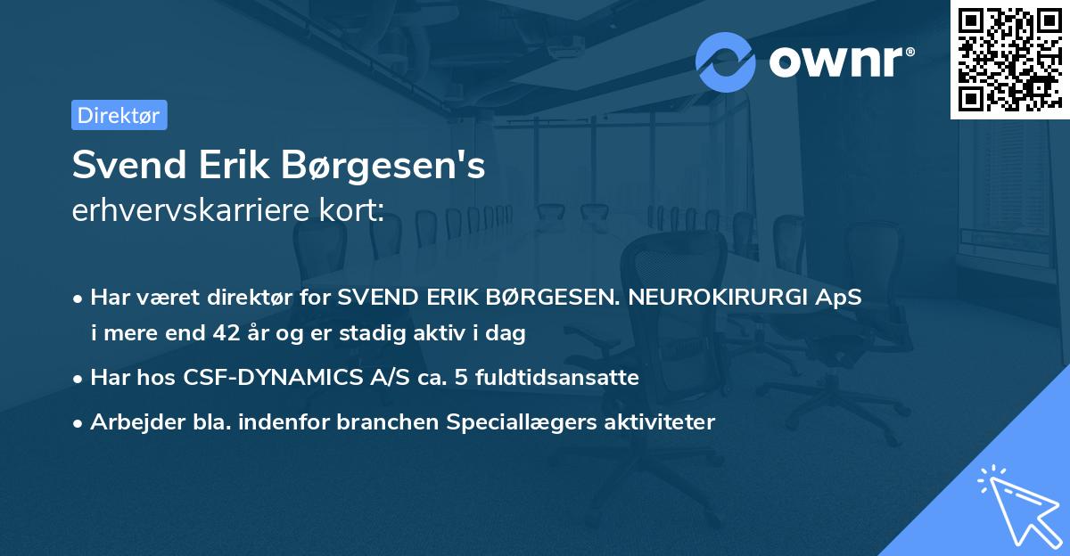 Svend Erik Børgesen's erhvervskarriere kort