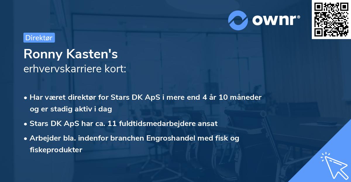 Ronny Kasten's erhvervskarriere kort