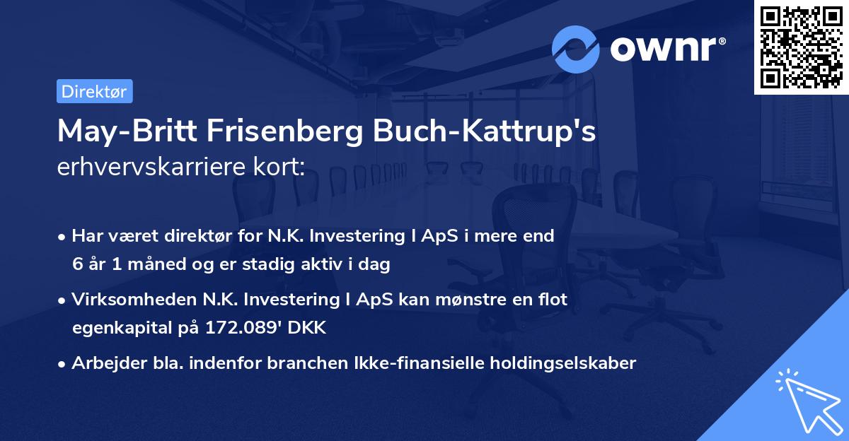 May-Britt Frisenberg Buch-Kattrup's erhvervskarriere kort