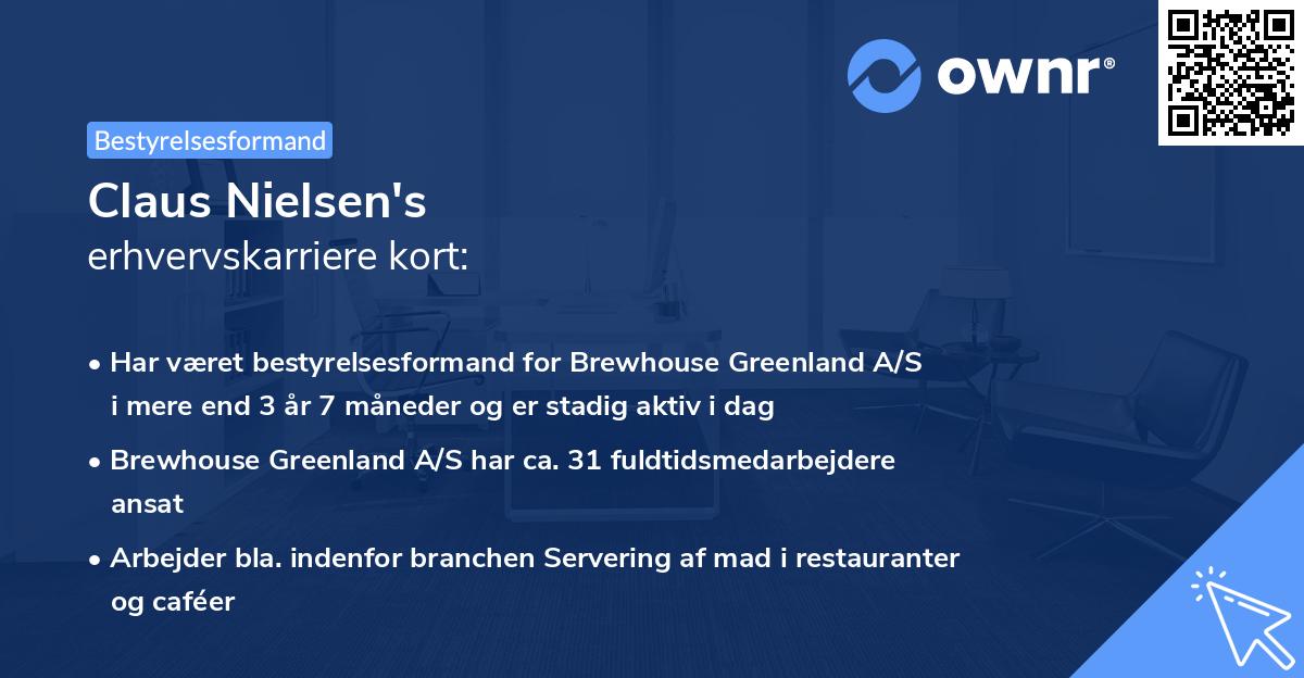 Claus Nielsen's erhvervskarriere kort