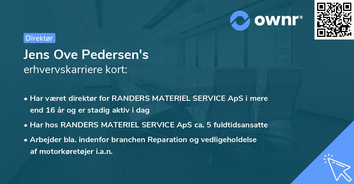 Jens Ove Pedersen's erhvervskarriere kort