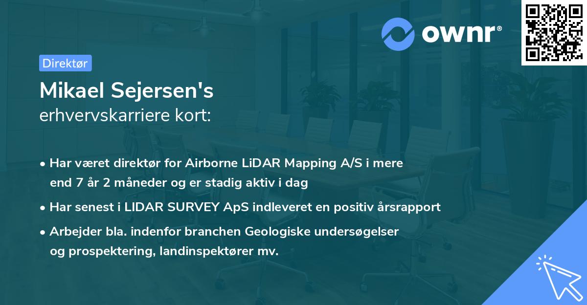 Mikael Sejersen's erhvervskarriere kort