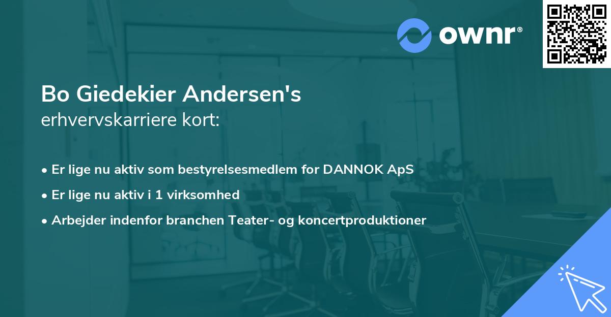 Bo Giedekier Andersen's erhvervskarriere kort