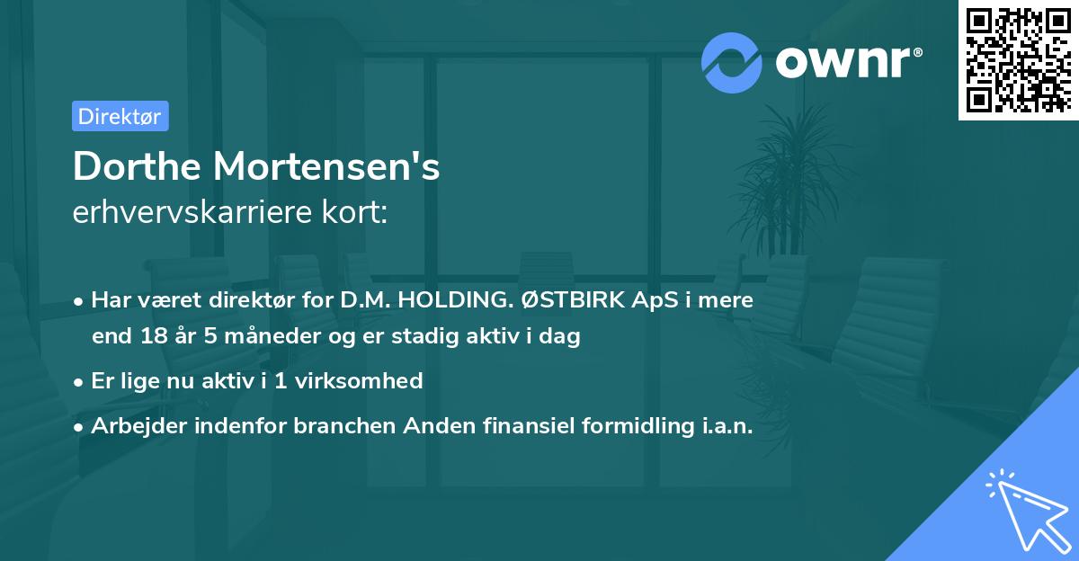 Dorthe Mortensen's erhvervskarriere kort