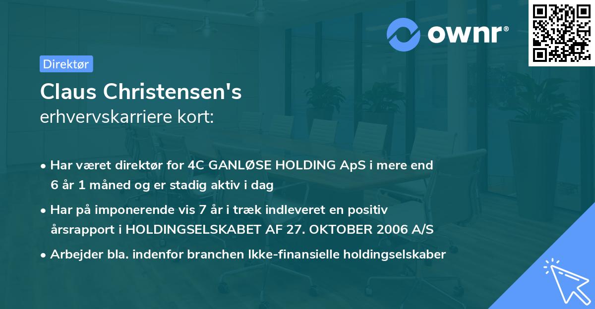 Claus Christensen's erhvervskarriere kort