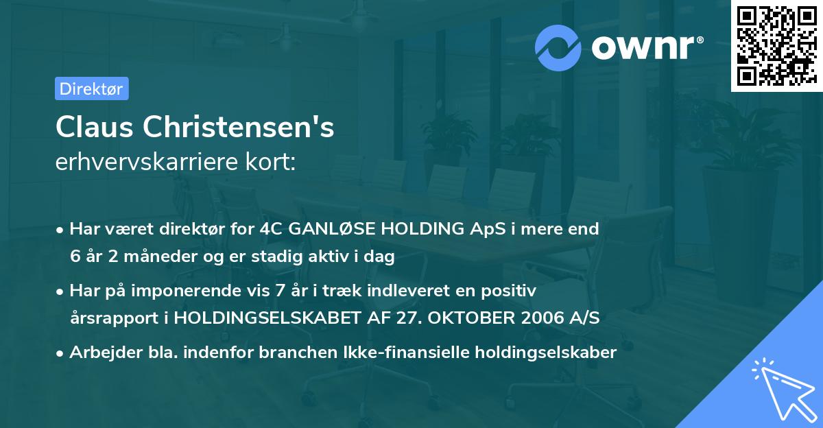 Claus Christensen's erhvervskarriere kort