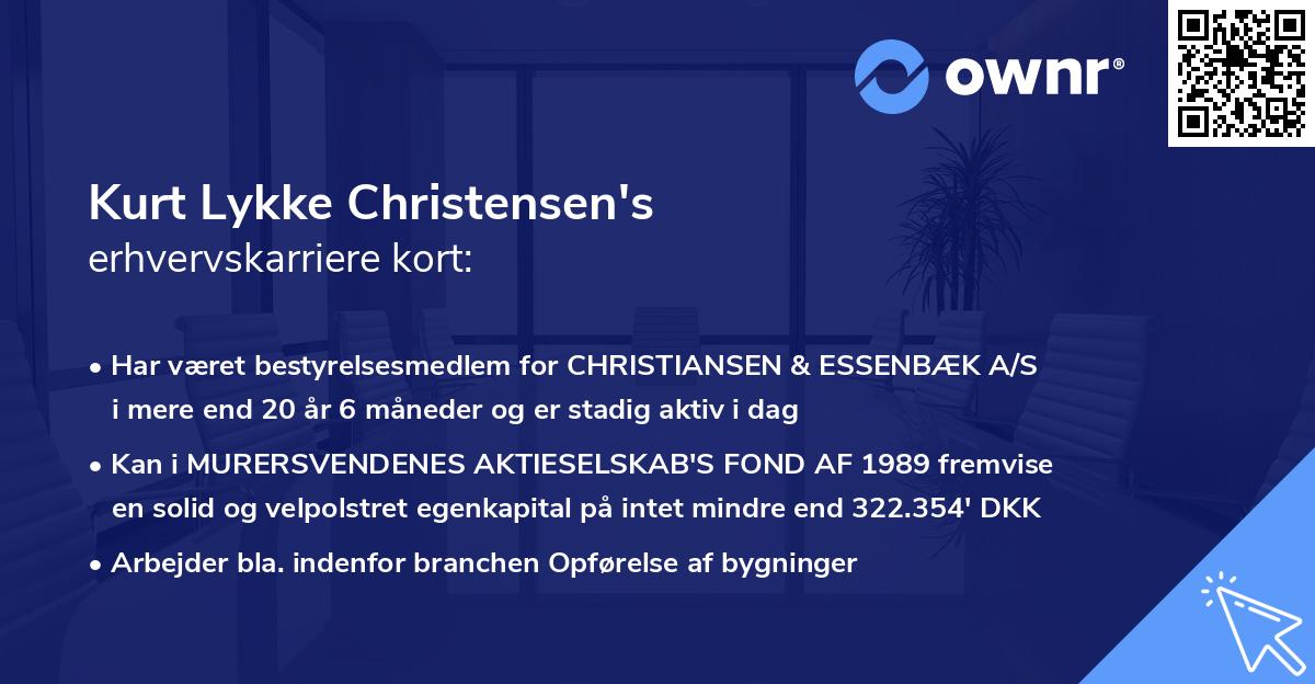Kurt Lykke Christensen's erhvervskarriere kort