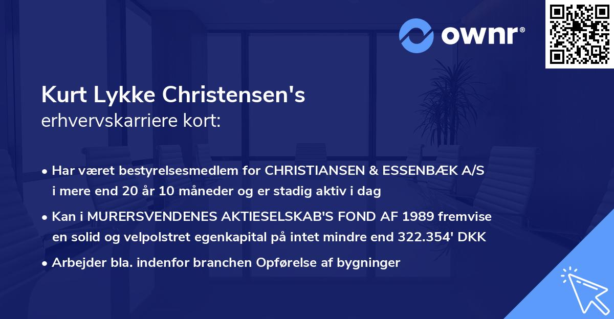 Kurt Lykke Christensen's erhvervskarriere kort