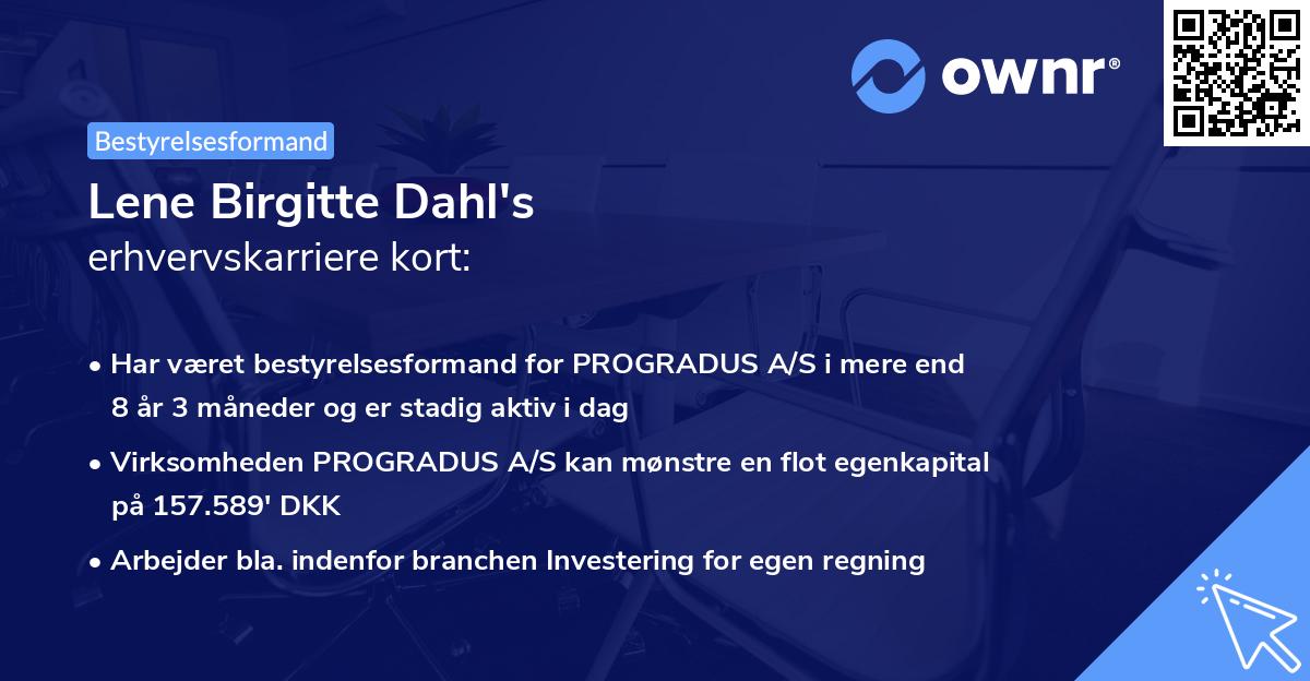 Lene Birgitte Dahl's erhvervskarriere kort
