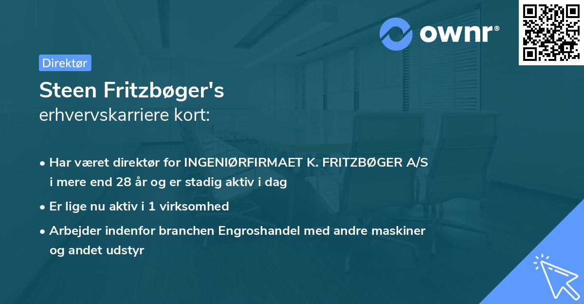 Steen Fritzbøger's erhvervskarriere kort
