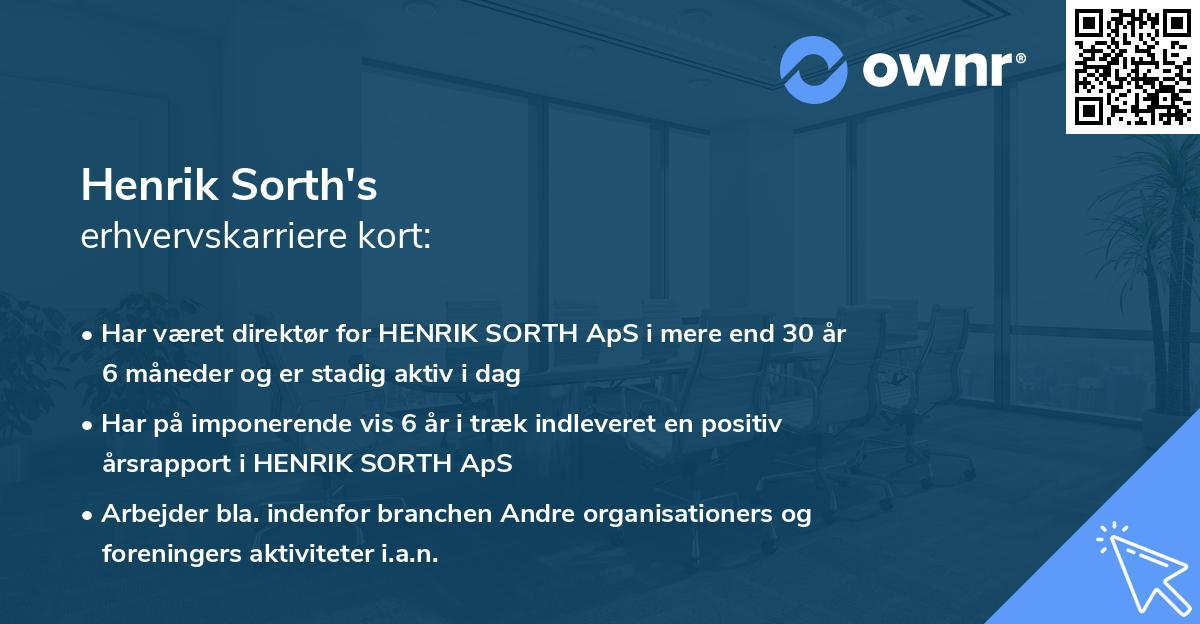 Henrik Sorth's erhvervskarriere kort
