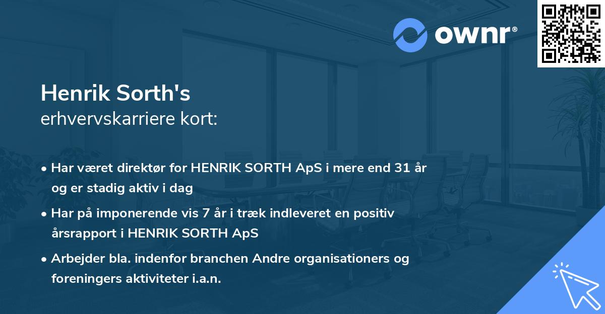 Henrik Sorth's erhvervskarriere kort