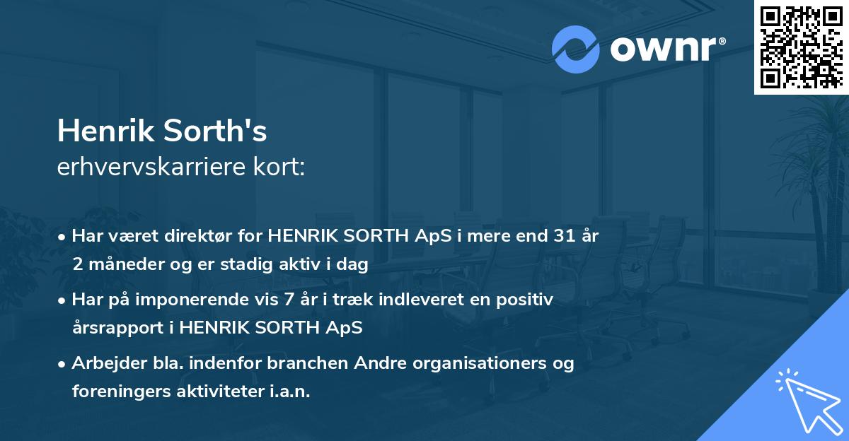 Henrik Sorth's erhvervskarriere kort