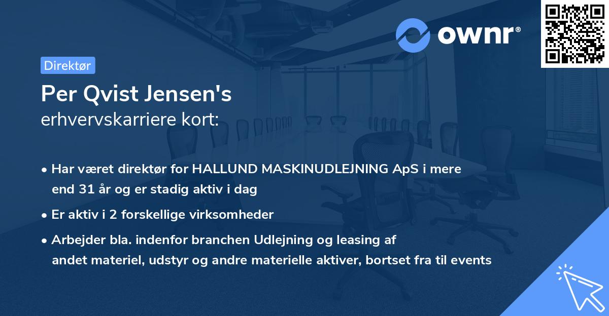 Per Qvist Jensen's erhvervskarriere kort
