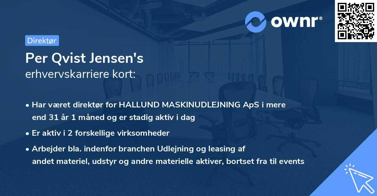 Per Qvist Jensen's erhvervskarriere kort