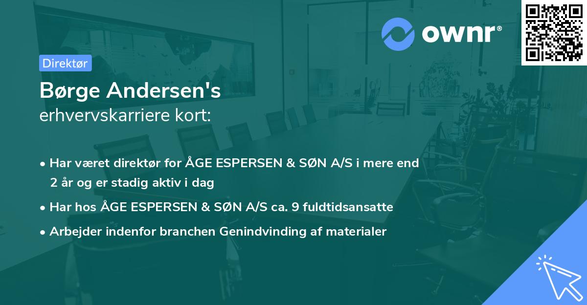 Børge Andersen's erhvervskarriere kort
